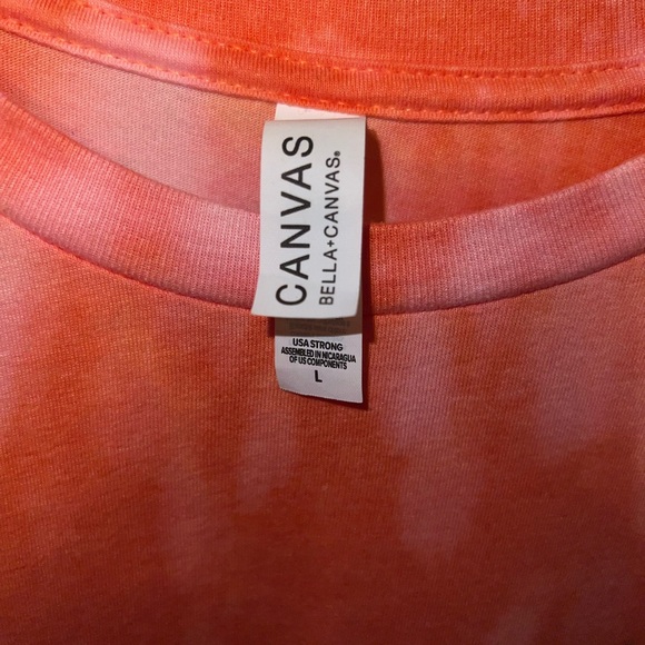 ⭐️Bella Canvas Love Basketball Orange Coral Short Sleeve T-Shirt Size L - Picture 8 of 9